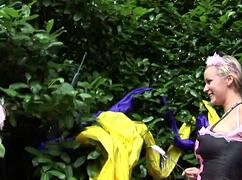 Hey, watch this pink fairy get her pussy stuffed and face splashed