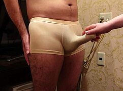 Femdom Bitch Roughly Rubs Glans Until Weak Cock Cums