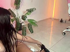 Beautiful secretary masturbates in miniskirt to keep job