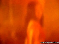 noticing her exotic arab brunette beauty with music and ripped clothes