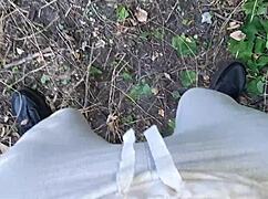 three girlfriends in swimsuit shorts and jeans, uh, masturbate outdoors in forest, so wild, ya know