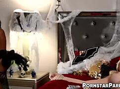 leya falcon and mocha menage interracial lesbian hard pounding 😈