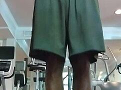 She performs a pole dance routine at home