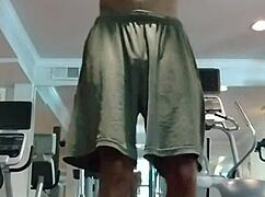 She performs a pole dance routine at home