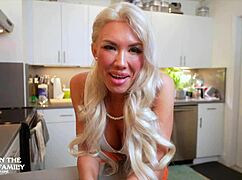 Step Mom Caught in Shower Sucks Junior's Hard Cock