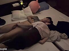 Hidden Cam: Japanese Couple's Sweet Handjob and Climax Moment