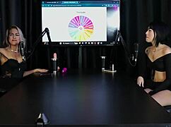 Ariane Kimiko In Sheer Red Lingerie Moans Loudly As Toy Strokes Her Pussy, Recounting Bisexual BDSM With MC Lan