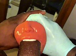 Stocking and deep throating my sextoy like a slave till it gets nasty