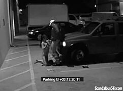 Slutty Brunette Blows Guard to Dodge Office Fine