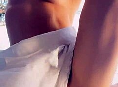 Horny hottie sucks and fucks a beautiful babe in the woods outdoors