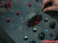 mouth gagged slut takes machine fuck 😈