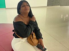 This hot brunette met a stranger at the mall and got her big ass fucked hard!