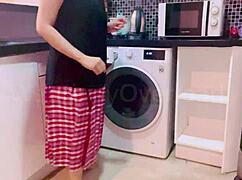 little ebony slut bends over, moaning loud while getting drilled doggy style