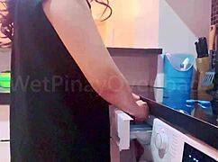 little ebony slut bends over, moaning loud while getting drilled doggy style