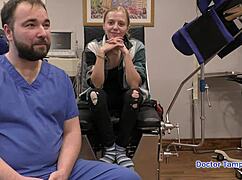 Dr tampa examines petite blonde ava siren in gyno exam backstage