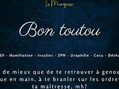 French Femdom Gives Jerk Off Instructions To Humiliate Old Cuckold