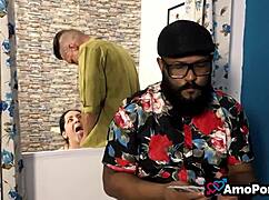 Wife Sucks Husband's Friend's Big Cock For Cum In Mouth