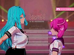 two girls battling it out in a hot lesbian pussy fight