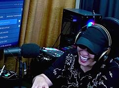 belinha grabbed the host and kissed him passionately