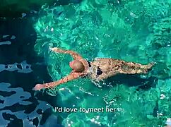 Blonde neighbor caught me watching at pool, now fucking