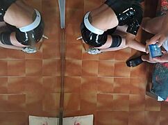 milf in stockings gets rough mouth and doggy fuck with orgasms