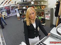 Hidden Cam Catches Blonde Milf In Pawn Shop