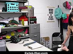 Teen punished in back room for shoplifting, dominated hardcore by old man in pov