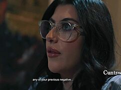 Scarlett Mae and Chanel Camryn start with piano, end with wet cunt licking in cinema passion