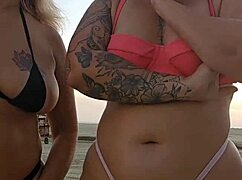 African mature milf flashing big ass, hunting virgin guy on beach for raw pounding