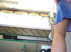 Blonde Employee Hidden Camera Upskirt At Work