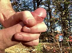 Clitlicker662 goes wild with sloppy outdoor clit play