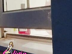 Watch Your Neighbor's Big Tits in the Shower!