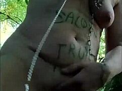 Slave Whore Bent Over in Forest