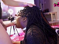 Black 28 ~ 20-Year-Old Ebony Babe Sucks White Daddy's Cock