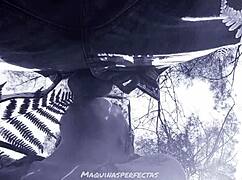 Outdoor Blowjob With Bluee And His Big Deep Throat