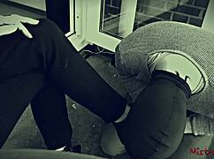 Mistress makes her sub worship her feet in total femdom control