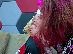 Friendly Naughty Stepsisters Suck Each Other Before Football Game