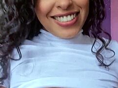 hot brazilian espuletinha in lingerie asks you to cum on her natural tits