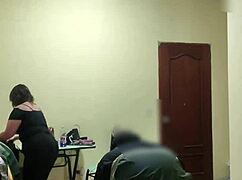 Fucking the cleaning lady with rough ass licking and taboo mommy roleplay