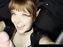 cute goth cosplayer moaning on big dick 😈