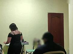 Fucking the cleaning lady with rough ass licking and taboo mommy roleplay