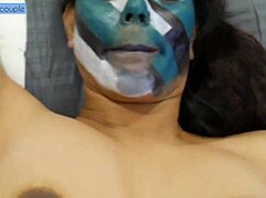 Hot Asian secretary Prabha rides boss hard in rough cowgirl session at office