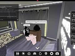 white slut gets fucked by big black cock in roblox game 😈
