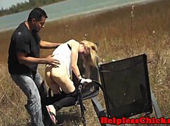 Bound Teen Takes Cum in Mouth from Master