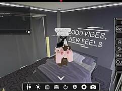white slut gets fucked by big black cock in roblox game 😈