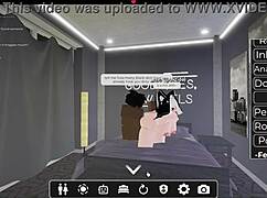 white slut gets fucked by big black cock in roblox game 😈
