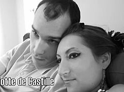 slowly, the cute couple in lingerie engages in french kissing and blowjob sex