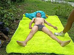 Sex in countryside with juicy gaping big ass whore