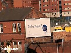 Upskirt footage of cute blonde teen Carly Rae in public settings