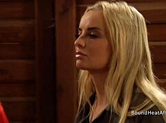 dominant madame fingers busty lesbian slave's ass